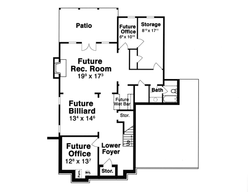 Lower Level image of BRISTOL I House Plan